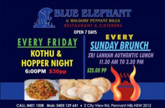 blue elephant every friday koththu and hopper night